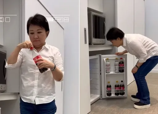 盧秀燕PO暢飲可樂影片!冰箱還10多罐 議員批錯誤示範
