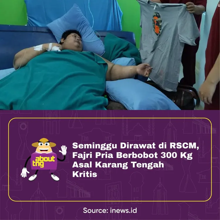 27歲男子在醫院接受治療照片。推特About Tangerang
