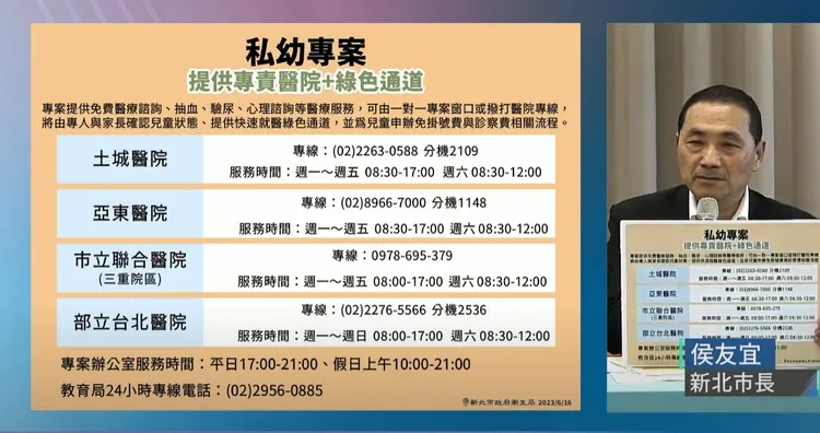 原有的4家專責醫院。翻攝畫面