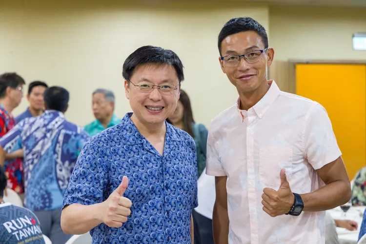 台灣友邦帛琉4日舉辦首屆國際馬拉松賽事，立委趙天麟、網球一哥盧彥勳共襄盛舉。圖片來源：趙天麟提供