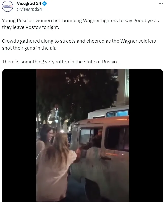 外媒指出，這樣的畫面顯示，俄羅斯境內局面已經相當糜爛。翻攝自推特