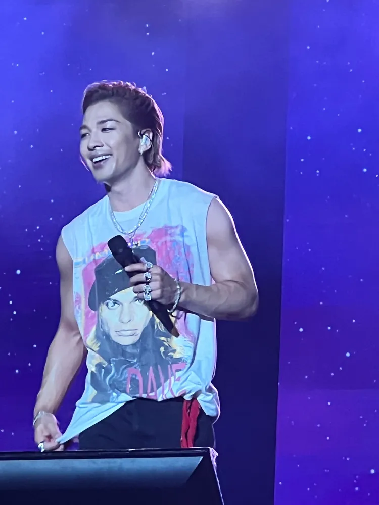 太陽對台粉的大合唱應援很滿意，數度「我愛台灣」。讀者提供