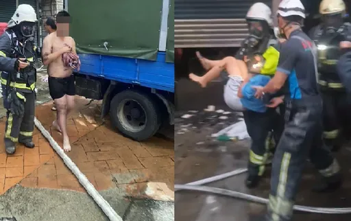 苗栗頭份透天民宅凌晨起火 母子3人受困2樓獲救