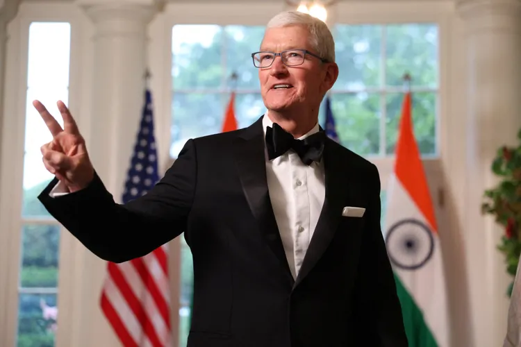 蘋果執行長庫克參加為莫迪舉辦的國宴。路透社