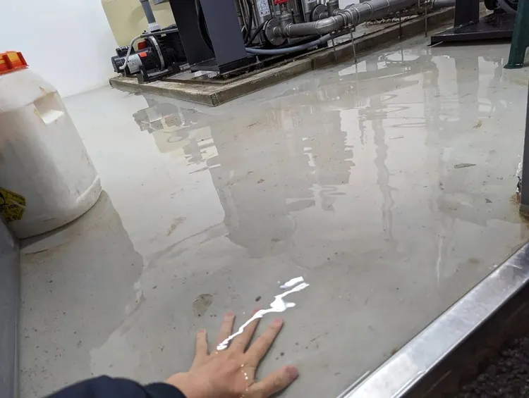 新竹榛球場5月19日雨後辦公室積水。翻攝黃揚明臉書