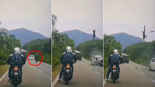 驚悚影片｜騎士逆向超車「3秒就撞死」　被拋飛空翻頭部撞地斃命