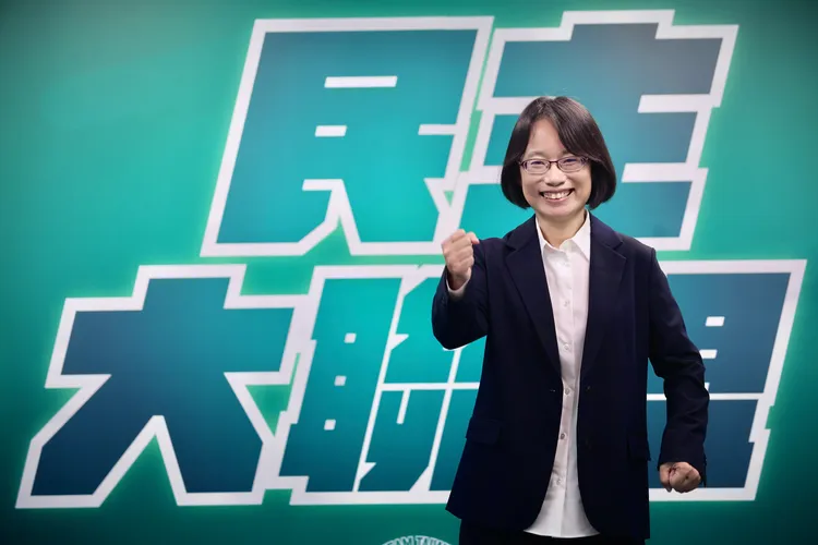 吳音寧今天出席民進黨徵召記者會。林林攝