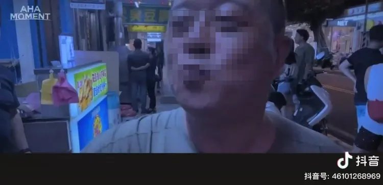 中國籍人士開心在澎湖逛大街。翻攝自抖音號46101268969