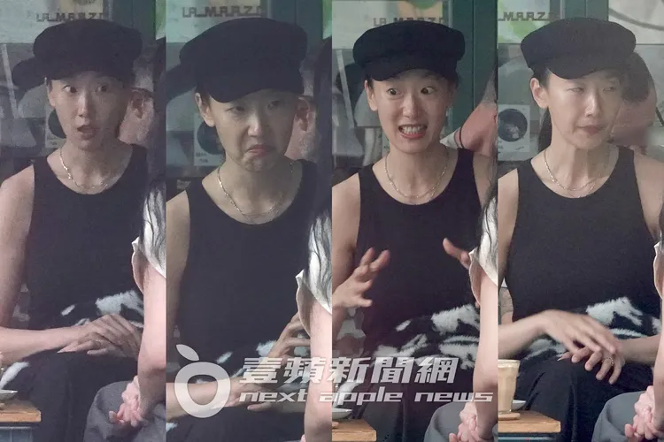 在咖啡廳時，陸明君與友人聊天時表情相當多樣。特勤中心攝