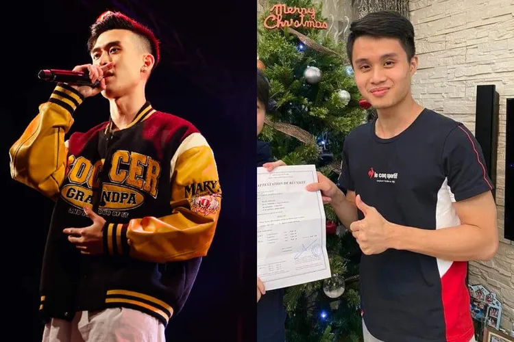 影傳系畢業生柯以寬（寬仔）已發行多張單曲（圖左）；法文系畢業生楊涵鈁二年前往台大轉學來輔大，去年已獲得DALF C2法文精通級證書台灣高分榜首（圖右）。