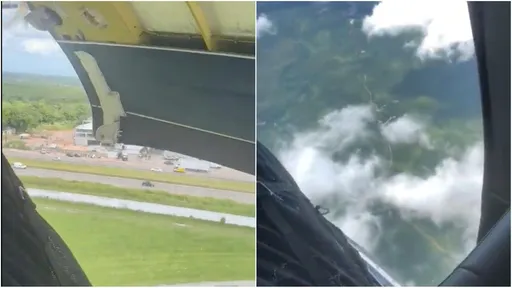 飛行途中艙門彈開　乘客雖怕還是拿出手機猛拍