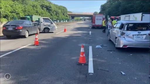 疑未保持安全車距釀禍 國2西向八德段4車追撞2受傷