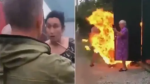 驚悚影片｜阿伯竊電敗露「噴火焰烤鄰居」　趁亂再開槍！魚叉貫穿她頸部
