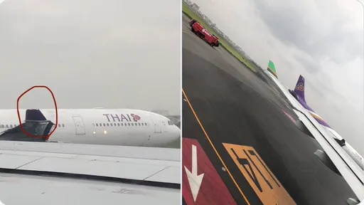 長榮班機停在跑道上被泰航擦撞! 機上207人現況曝光