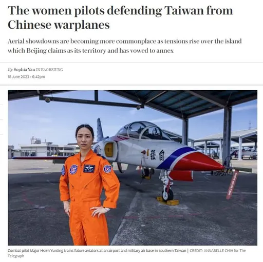 台灣女戰機飛行員捍衛國家登英媒　郭文靜：男性能做到女性也可以