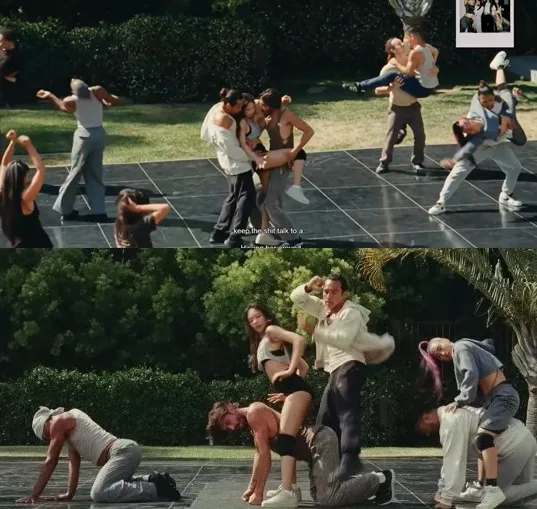 Jennie（上圖中）還被抬起大腿磨蹭，跨坐在男主者身上，挨批動作太超過。HBO GO提供