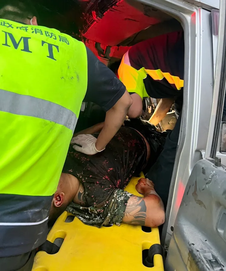 警消搶救。新竹縣消防局提供