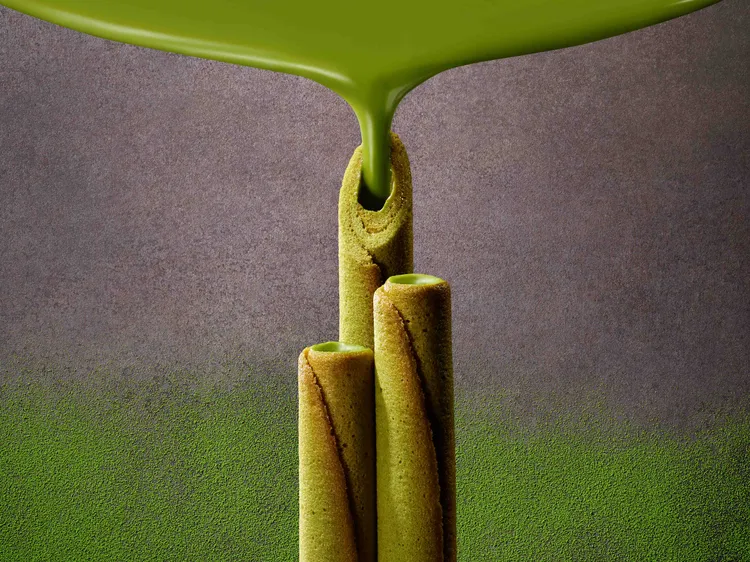 YOKU MOKU 抹茶雪茄蛋捲的餅皮與內餡選用的宇治抹茶，是來自擁有 170 多年歷史的知名京都老字號抹茶專賣店。業者提供