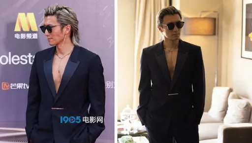 銀髮謝霆鋒紅毯殺瘋了!真空西裝不怕露 胸肌頂出來了