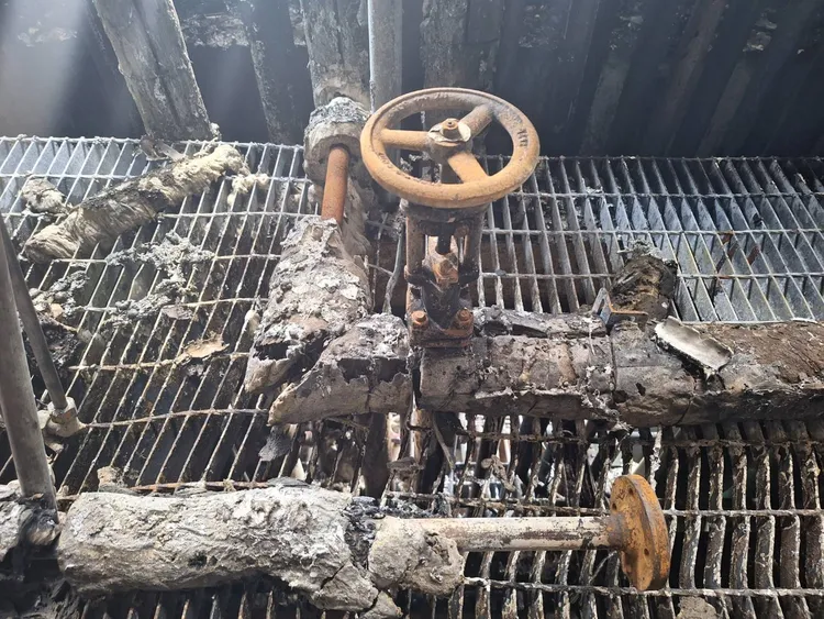 火警現場。桃園市府勞檢處提供