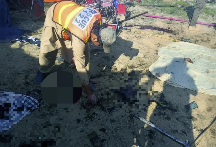 現場血跡斑斑。美聯社