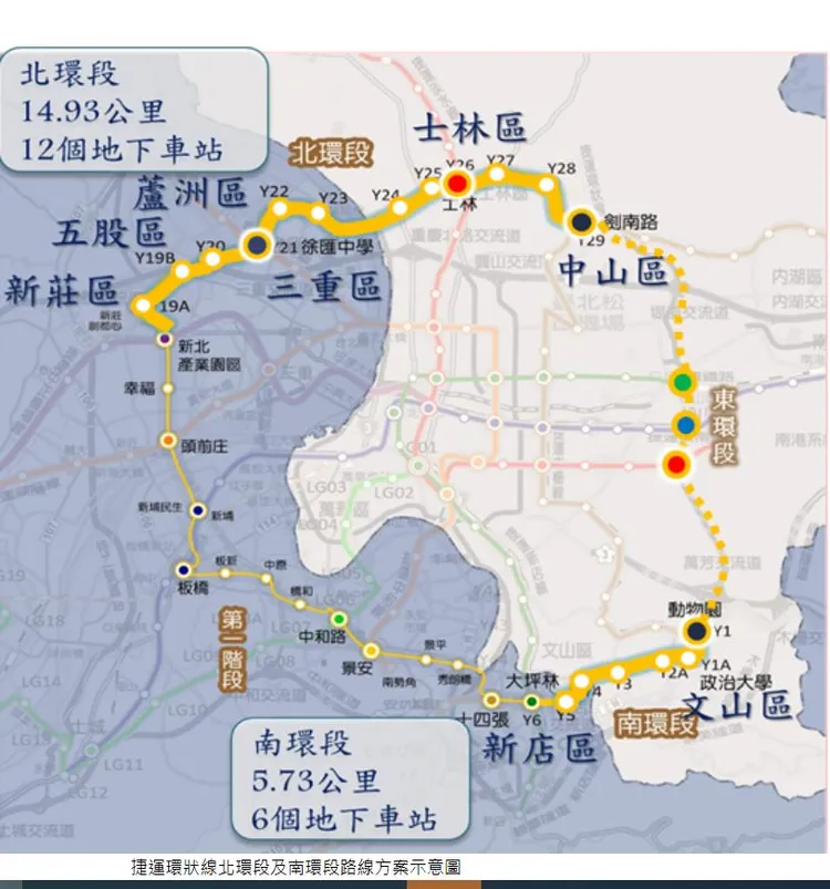 北捷南北環段示意圖。北市捷運局提供