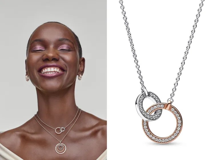 Signature雙色交織釦環項鍊，4980元。品牌提供