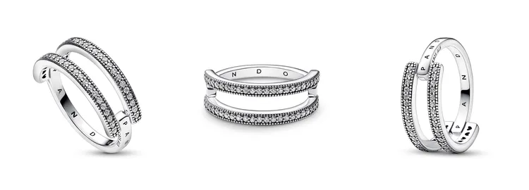 Signature Logo & Pavé雙圈戒指，3280元。品牌提供