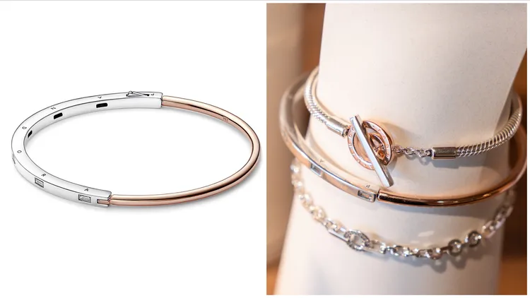 Signature I-D雙色密鑲寶石手環，5980元。品牌提供