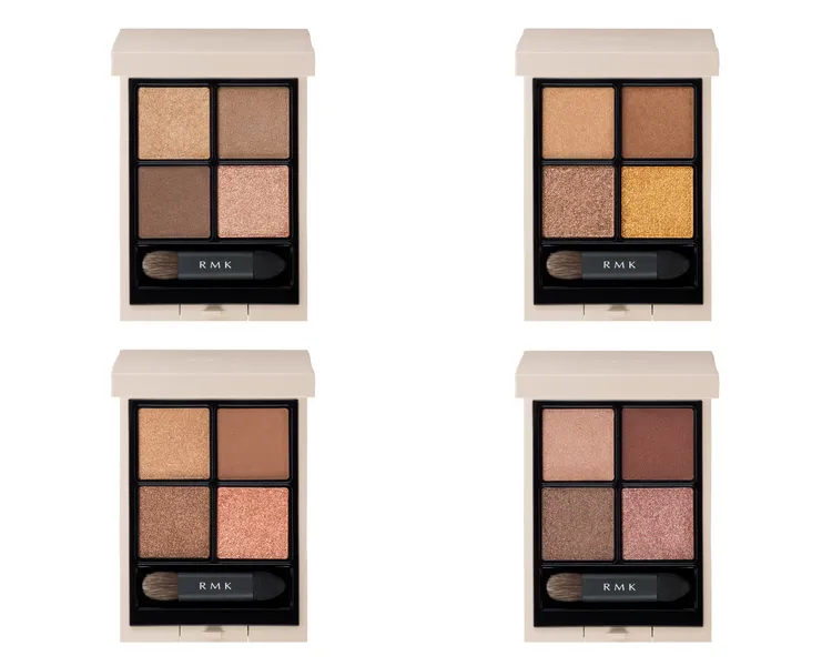 立體調色眼盤（上排左至右）#01 Soft Spot、#02 Street Smart；（下排左至右）#03 Compassionate、#04 All Heart，各2150元。品牌提供
