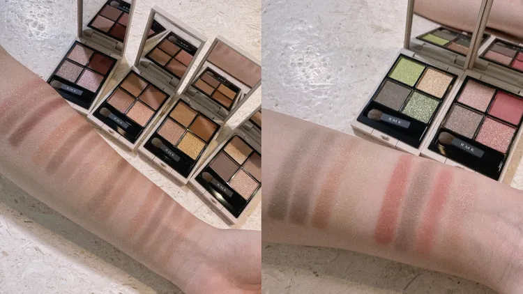 立體調色眼盤手部試色。張家玲攝