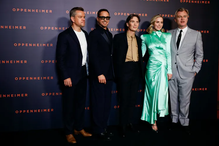 電影《奧本海默Oppenheimer》卡司12日於巴黎宣傳。路透社