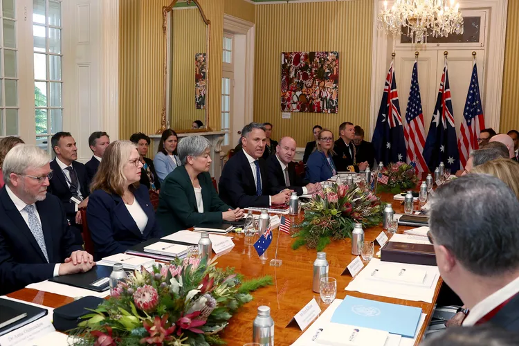 美國與澳洲今天舉行外交與國防部長的2+2會談。美聯社