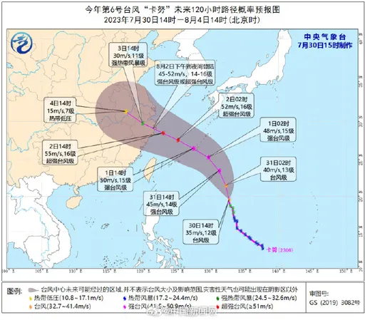 中國預測卡努將正面襲擊　2日在浙江登陸