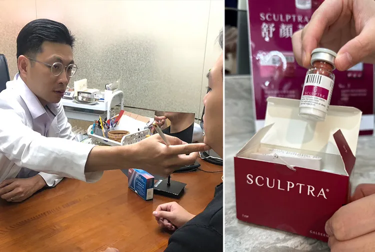 愛爾麗 位患者諮詢評估規劃，施打前在患者面前拆封原廠正貨商品。