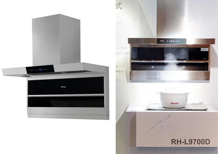 頂側雙吸排油煙機，結合近吸+倒T式排油煙機的優點，油煙無處逃竄，有效減少家中空污，黑晶玻璃觸控面板美觀乾淨。