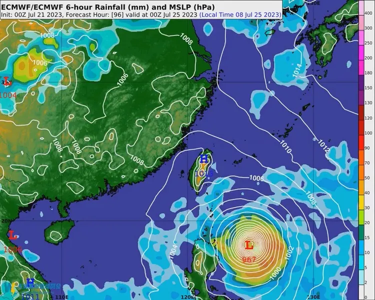 下週二25日可能陸續發布杜蘇芮颱風海上、陸上颱風警報。翻攝自吳聖宇臉書