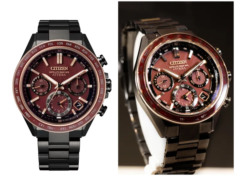 GPS衛星對時腕錶「赤星款」CC4056-62W，8萬6800元。品牌提供