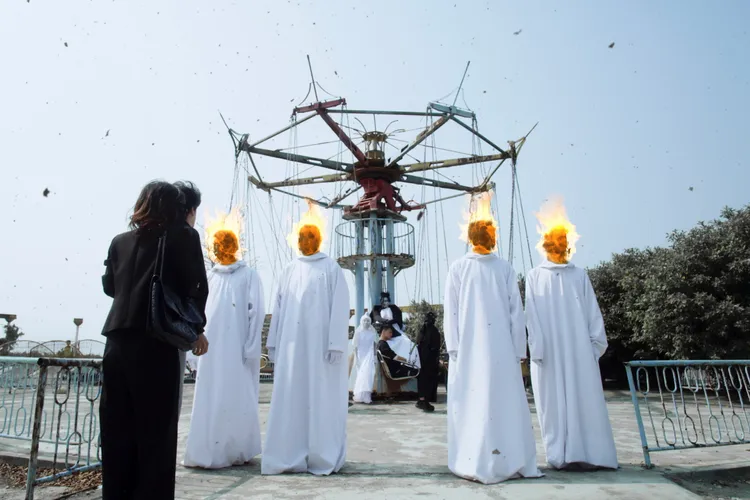 《地獄里長》「善惡殿」選在年久失修的遊樂園拍攝。風起娛樂提供
