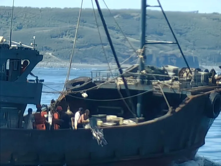 海巡人員強制登船控制船上人員。示意照片，與本案無關