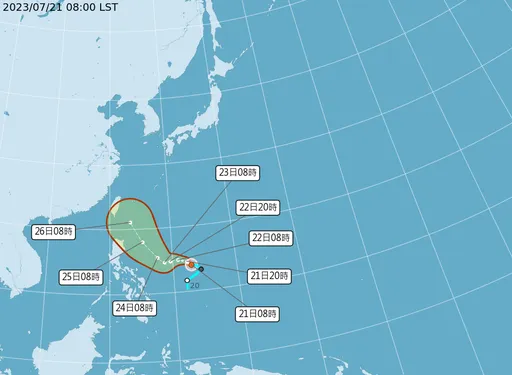 颱風杜蘇芮預估北轉!靠近台灣 最快24日發布海警