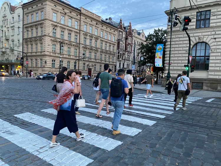 布拉格斑馬線。陳怡文攝