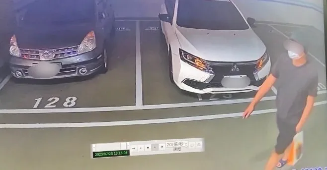 何男犯后刻意绕进多条巷弄内，才到东岸停车场取车返回台北。翻摄照片