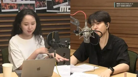 《I AM》導演孫勝熙（左）在廣播節目透露，張員瑛受傷後繼續拍完MV。翻攝YouTube