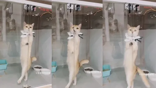 囚禁喵星人還拍片譏牠擦玻璃　暗！果然是人類會幹的事