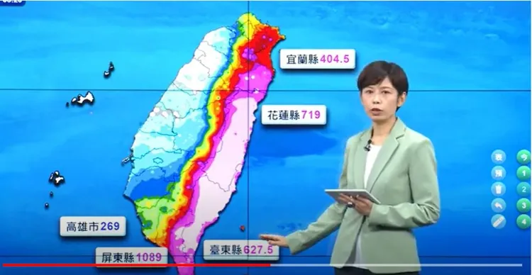 羅雅尹分析雨量。翻攝氣象局官網