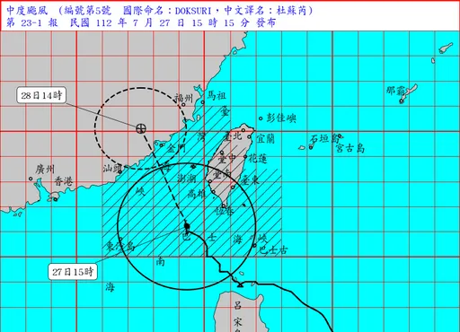 杜蘇芮籠罩嘉義以南　中南部今晚到明晨風雨最大！海陸警解除時間曝