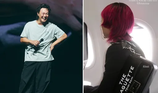 陳奕迅小巨蛋續唱 老婆頂紅髮帶女兒來台