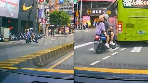 騎士3貼載童「逆向衝十字路口」　駕駛急停痛罵：拿小孩生命開玩笑
