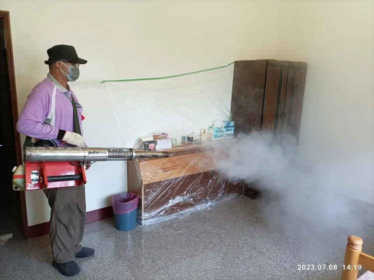 市府派員持續噴藥化學防治。市府提供